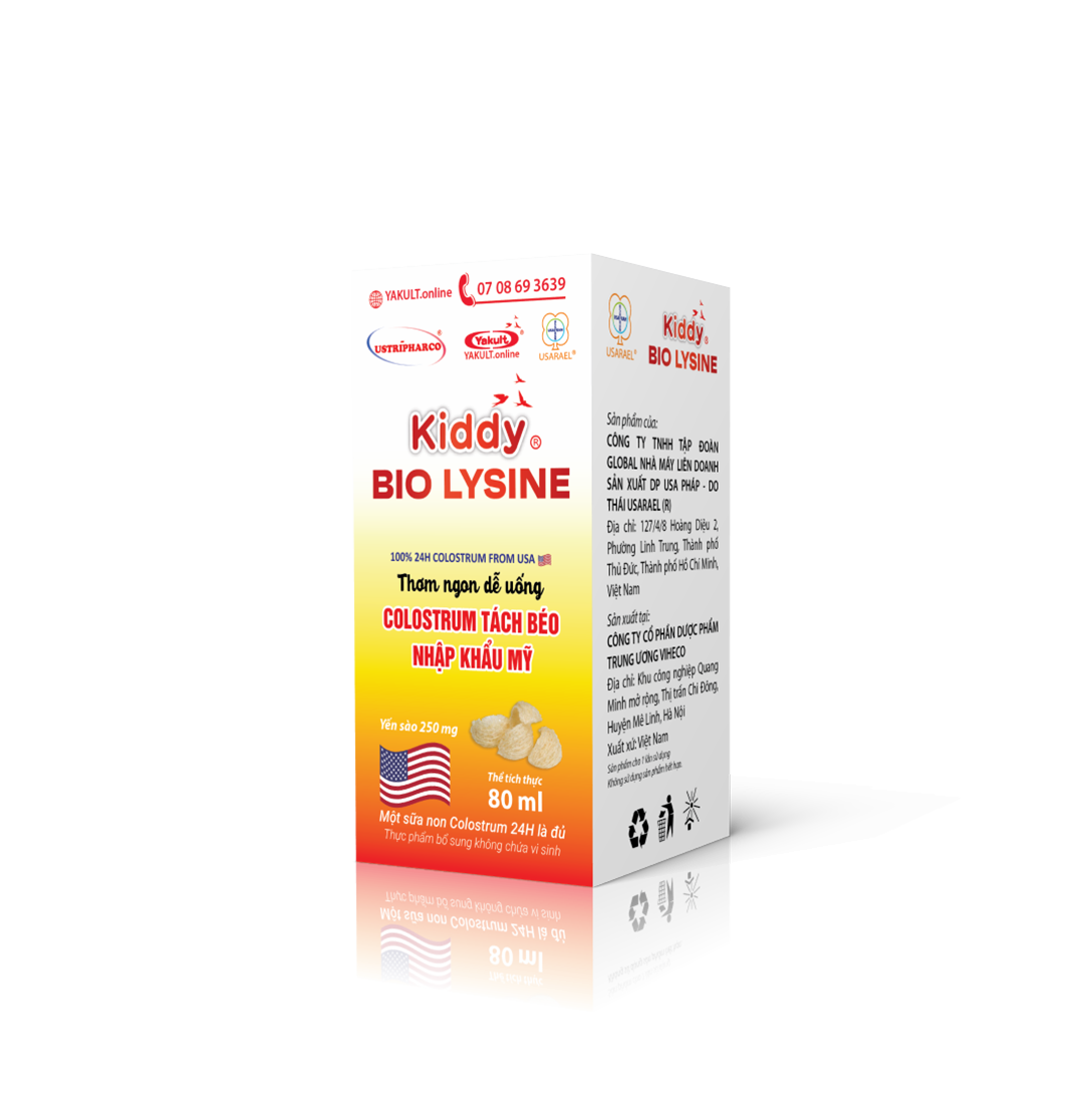 98. Thực phẩm bổ sung không chứa vi sinh nhãn hiệu Kiddy Bio Lysine® 