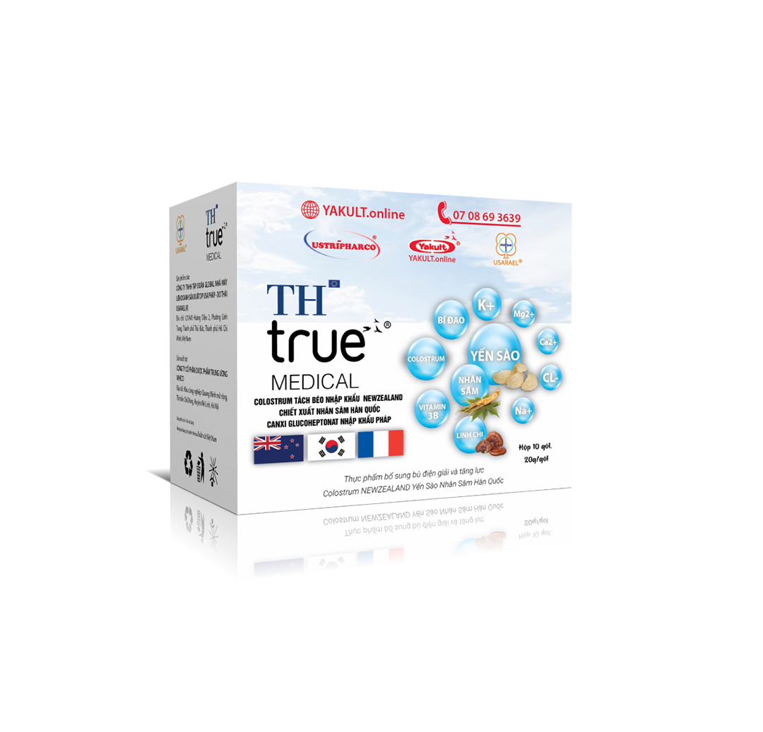 11. Thực phẩm bổ sung bù điện giải và tăng lực Colostrum Newzealand Yến Sào Nhân Sâm Hàn Quốc nhãn hiệu TH true Medical® 