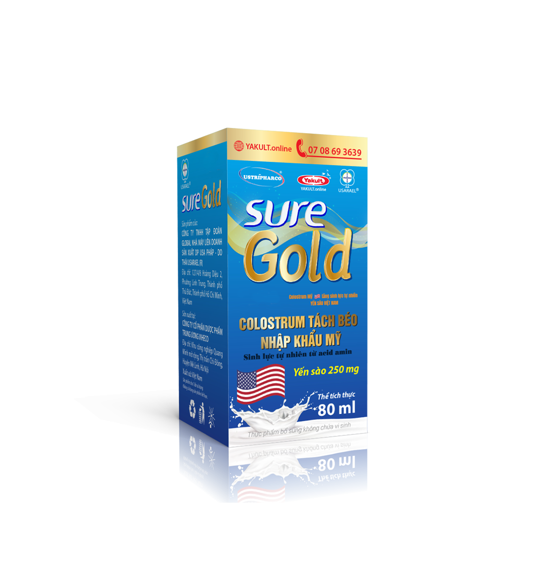 40. Thực phẩm bổ sung không chứa vi sinh nhãn hiệu SURE GOLD® 