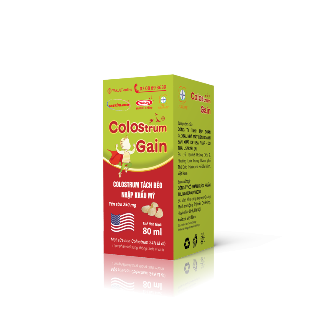 28. Thực phẩm bổ sung không chứa vi sinh nhãn hiệu Colotrum Gain®