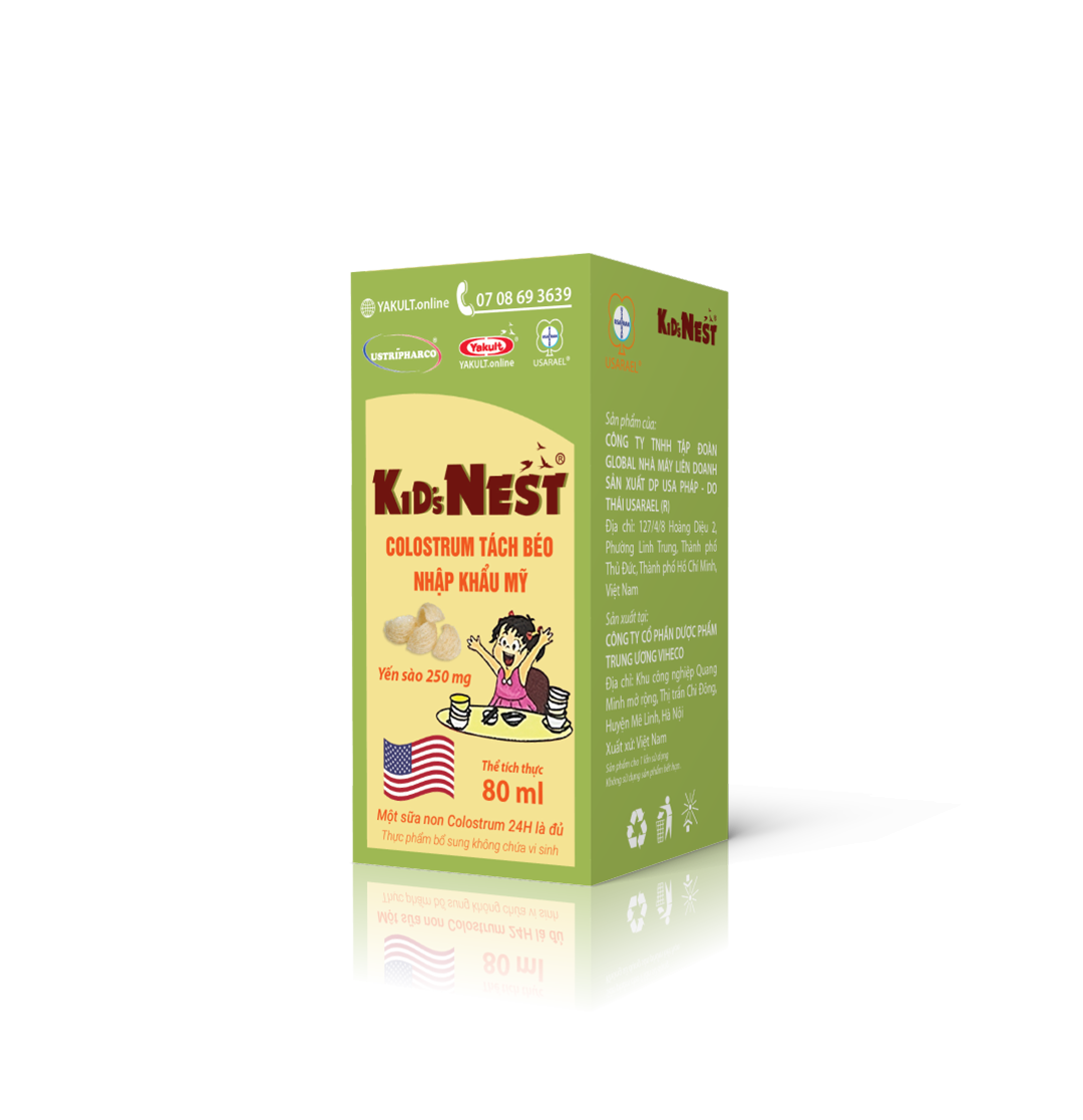 43. Thực phẩm bổ sung không chứa vi sinh nhãn hiệu Kid's Nest® xanh