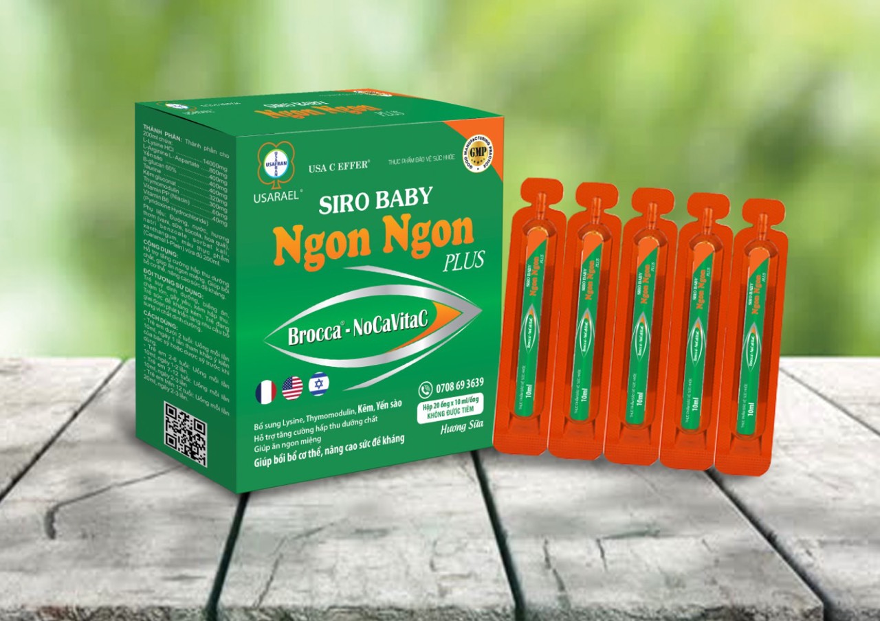 6. Thực phẩm bảo vệ sức khỏe siro Baby Ngon Ngon plus nhãn hiệu Brocca- NoCavitaC®