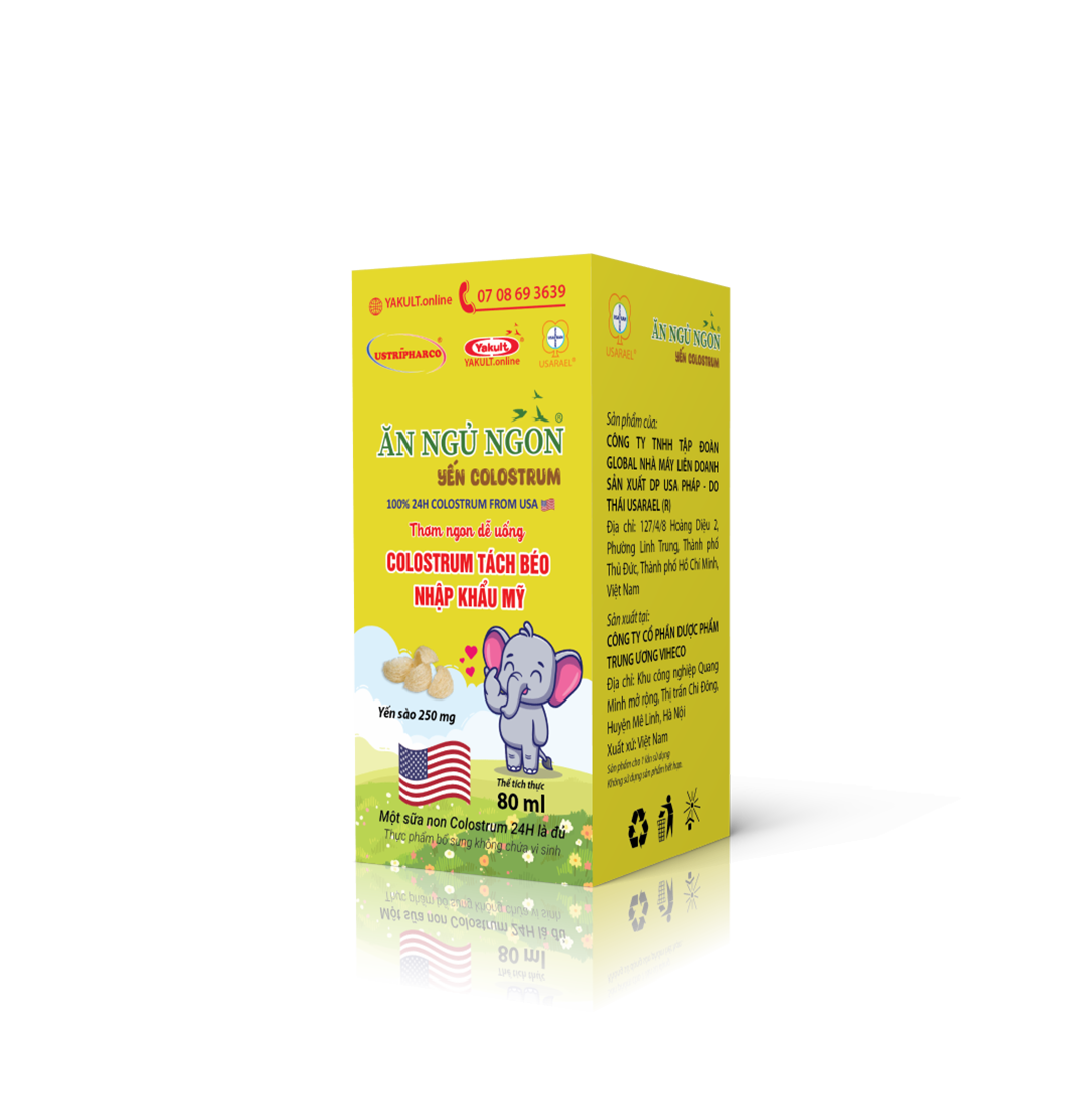 80. Thực phẩm bổ sung không chứa vi sinh nhãn hiệu Ăn Ngủ Ngon Yến Colostrum® 