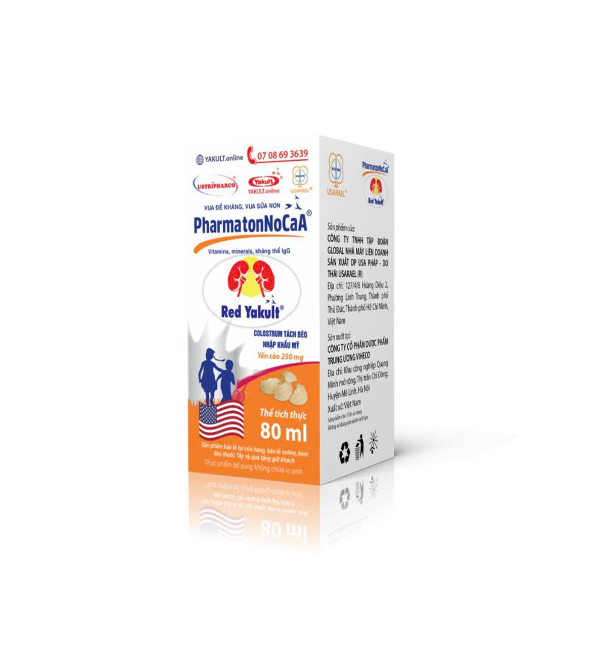 191. Thực phẩm bổ sung không chứa vi sinh nhãn hiệu PharmatonNoCaA® Red Yakult®