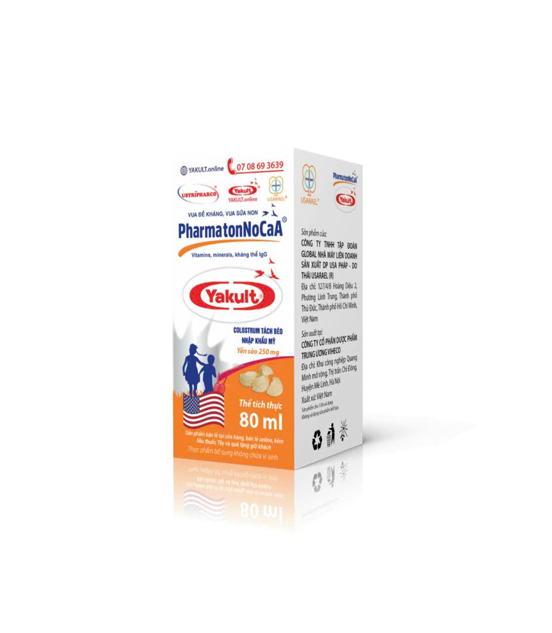 185. Thực phẩm bổ sung không chứa vi sinh nhãn hiệu PharmatonNoCaA® Yakult® 