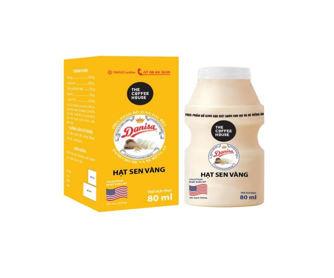 162. Thực phẩm bổ sung dinh dưỡng đặc biệt cho mẹ và bé biếng ăn Colostrum Mỹ Yến Sào Hạt Sen Vàng nhãn hiệu Danisa®